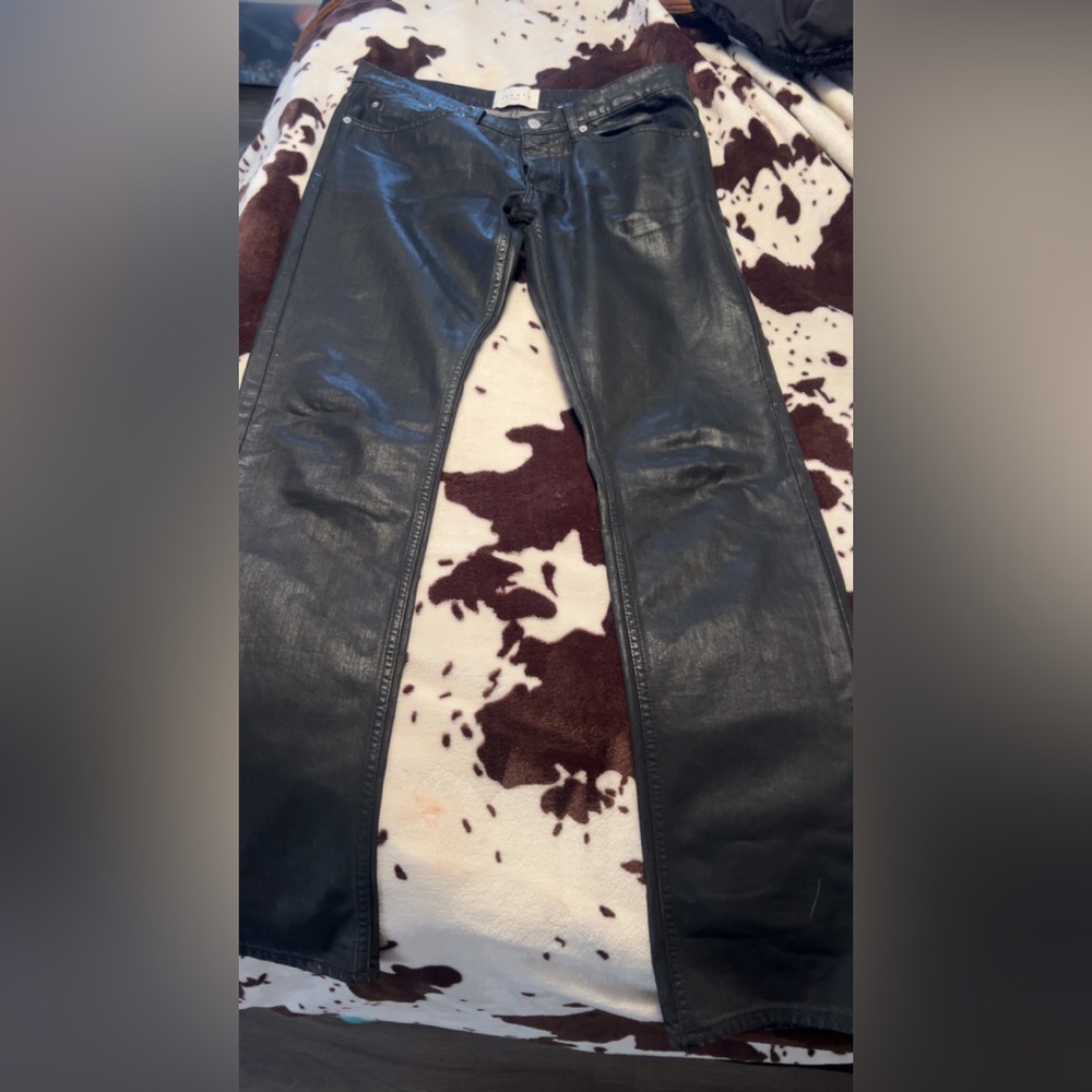 Men’s Sandro Paris Waxed Black Pants